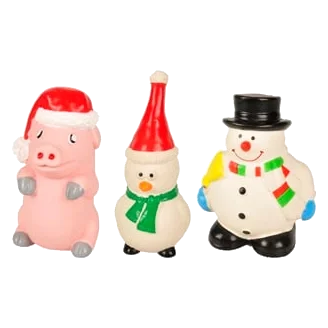 Jouets de Noël en latex sonores pour chien, lot de 3