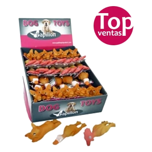 Jouets en latex poulet, canard et cochon 13 cm pour chien