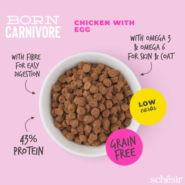 Croquettes chaton Schesir Born Carnivore poulet avec œuf, 1,25 kg – image 3