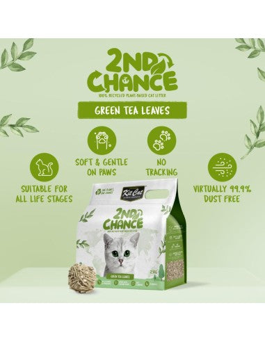 Litière agglomérante pour chat Kit Cat 2nd Chance thé vert 7 L