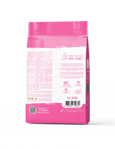 Litière pour chat végétale agglomérante Kit Cat NovaClump parfum fraise 7 L