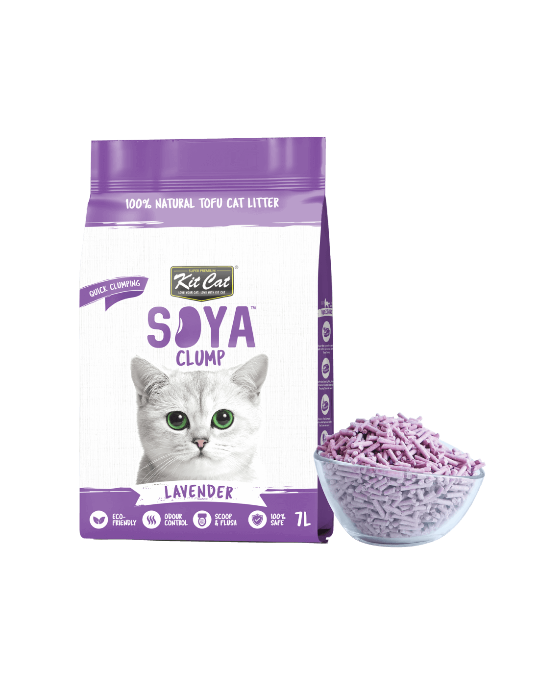 Litière chat Kit Cat Eco lavande, 7 L (2,5 kg)