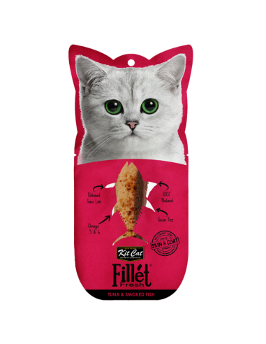 Friandise pour chat Kit Cat FilletFresh thon et poisson fumé 30 g