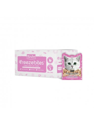 Friandise lyophilisée pour chat Kit Cat FreezeBites foie de poulet 20 g