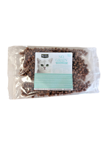 Croquettes pour chat sans céréales Kit Cat No Grain poulet et dinde, échantillon 50 g