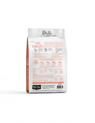 Croquettes pour chat sans céréales Kit Cat No Grain poulet et saumon, 1 kg