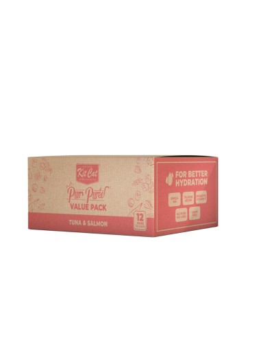 Friandises crémeuses pour chat Kit Cat PurrPuree thon et saumon 40 x 15 g