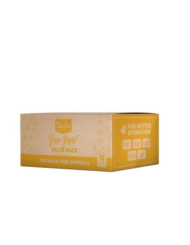 Friandises crémeuses pour chat Kit Cat PurrPuree poulet et fibres 40 x 15 g