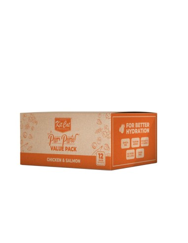 Friandises pour chat Kit Cat PurrPuree poulet et saumon 40 x 15 g