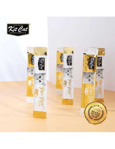 Friandises pour chat Kit Cat PurrPuree Plus thon peau et pelage 60 g