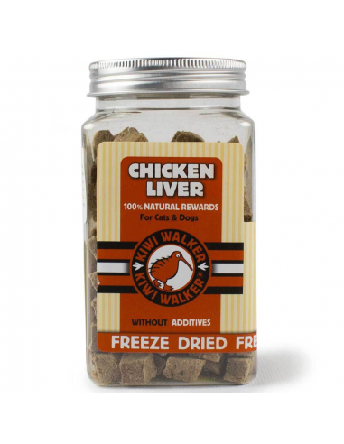 Friandises naturelles chien et chat Kiwi Walker foie de poulet 115 g