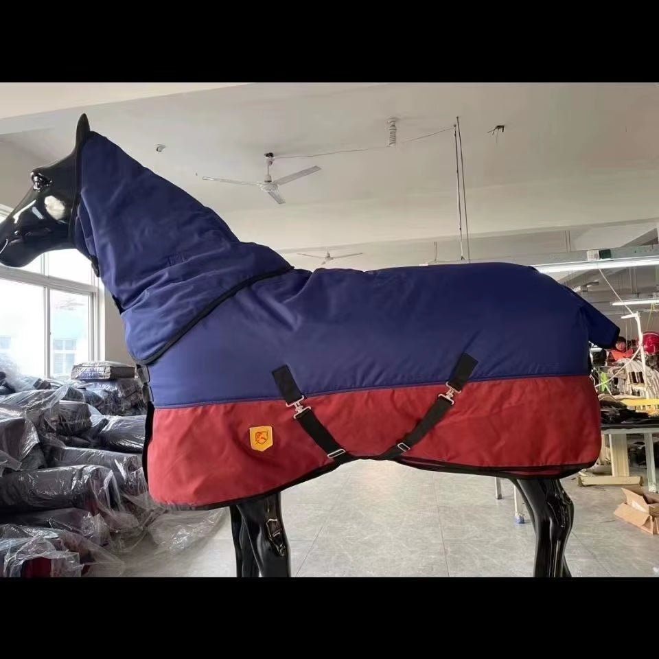 Couverture d'hiver imperméable pour cheval avec couvre-cou – vue 3
