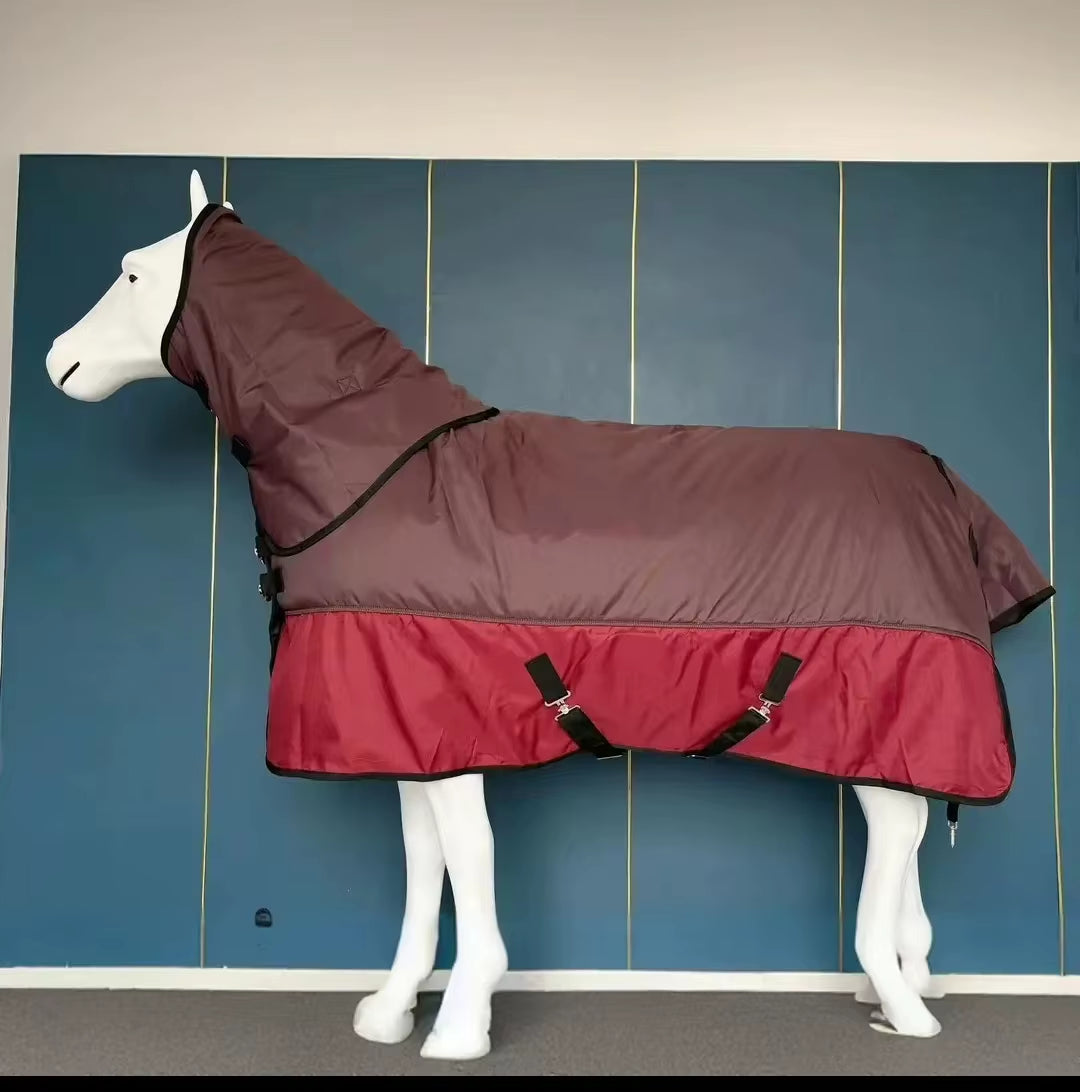 Couverture d'hiver imperméable pour cheval avec couvre-cou – vue 4