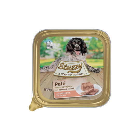 Pâtée chien Mister Stuzzy Dog saumon, barquette aluminium