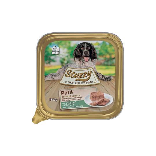 Pâtée chien Mister Stuzzy Dog veau avec carottes, barquette aluminium