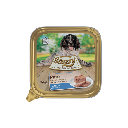 Pâtée chien Mister Stuzzy Dog truite, barquette aluminium