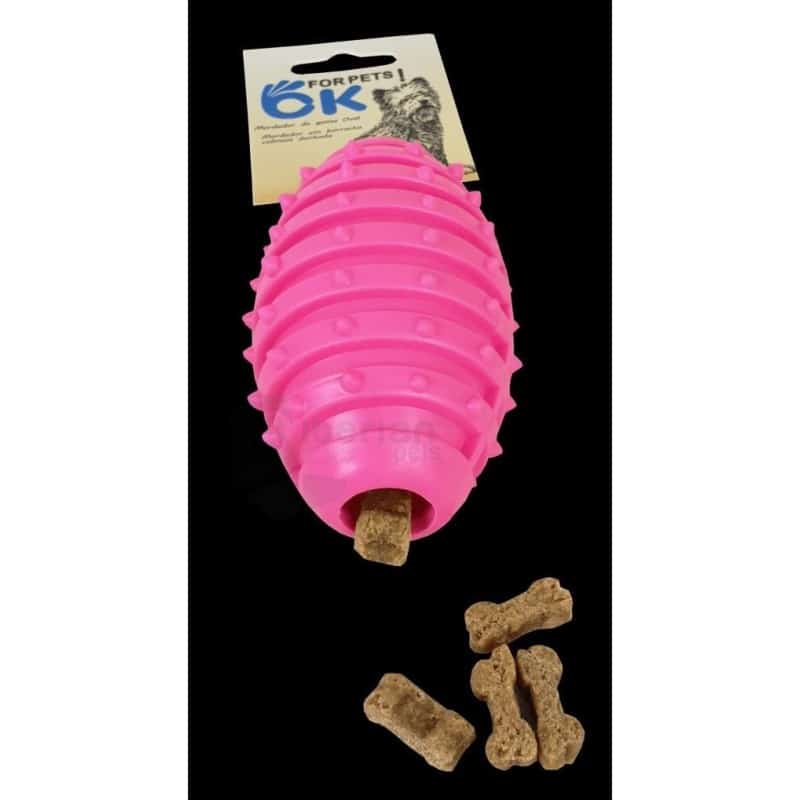 Jouet à mâcher ovale dentelé en TPR, 10 cm