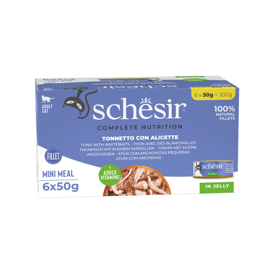 Pâtée chat Schesir thon avec anchois, 6 × 50 g, multipack