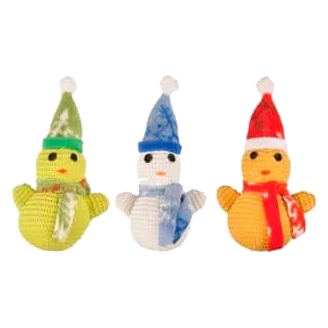 Peluche de Noël chien bonhomme de neige, 17 cm