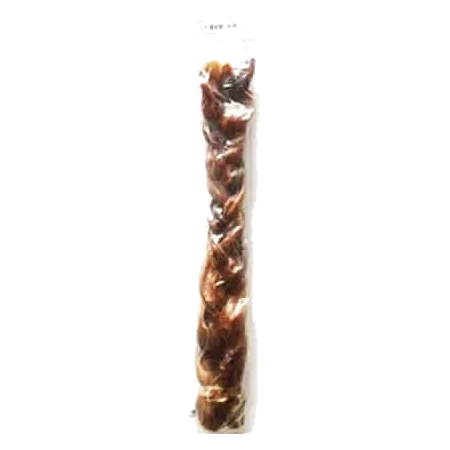 Nerf de porc tressé à mâcher pour chien, 12 et 20 cm