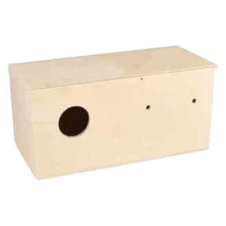Nichoir horizontal en bois pour inséparables