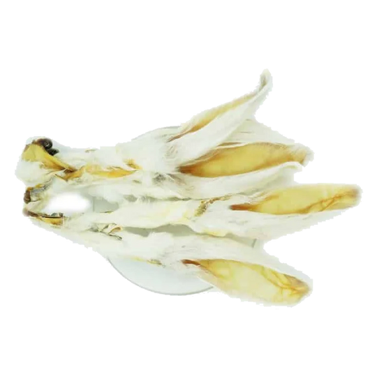 Friandises naturelles chien oreilles de lapin séchées avec poils, 1 kg