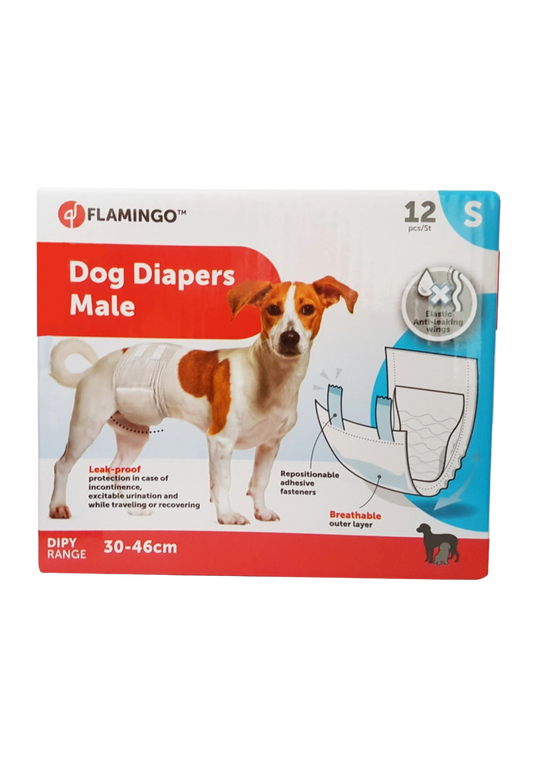 Couches pour chien mâle Flamingo taille 1 (S), 30-46 cm