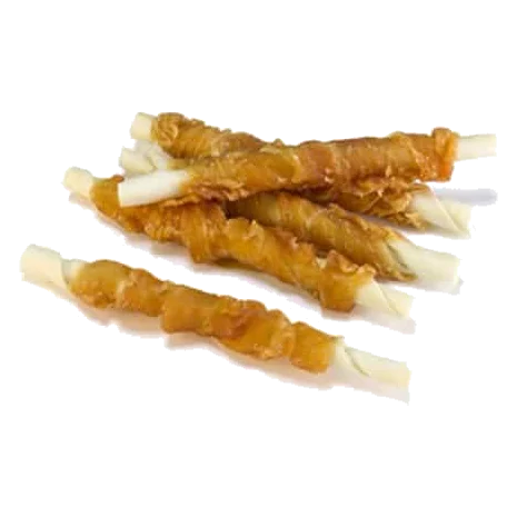 Bâtonnets enroulés de poulet pour chien, 13 et 20 cm