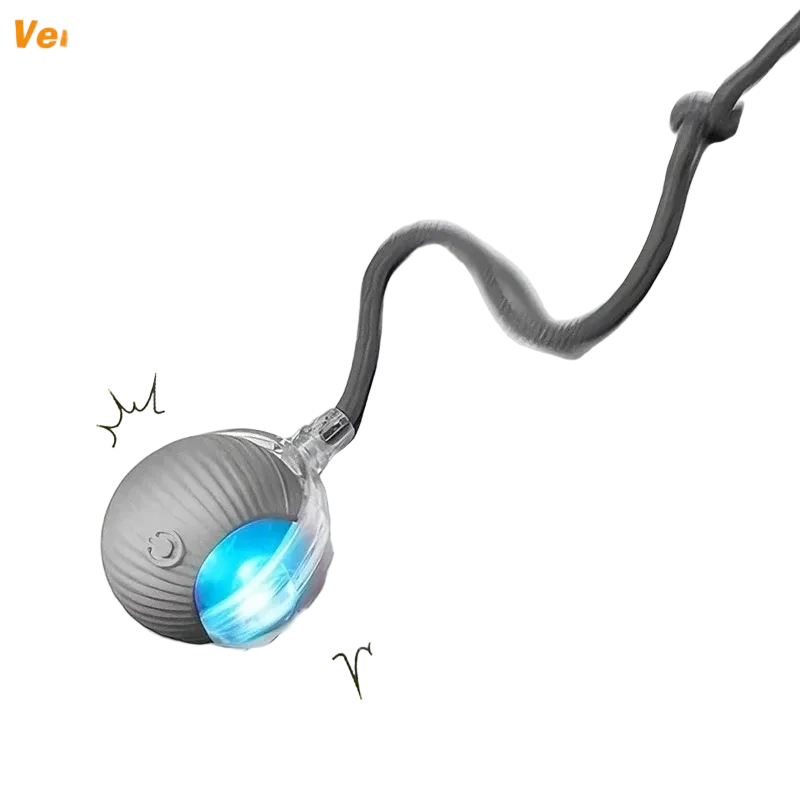Pelota automática con cola para perros, recargable por USB, gris - ZONLIDOOG