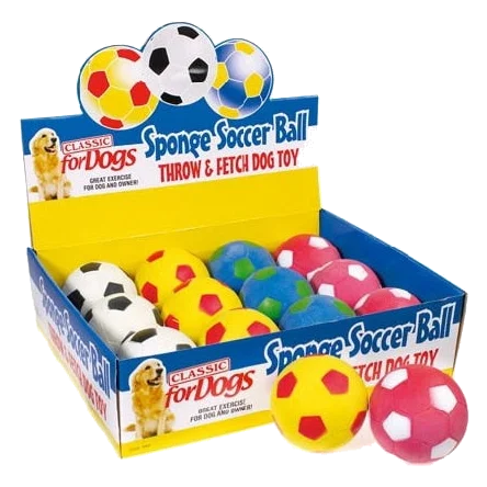 Balle chien football semi-rigide Classic Soccer Ball, 95 mm