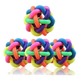 Balle à mâcher en caoutchouc dur multicolore 9 cm (T2) pour chien