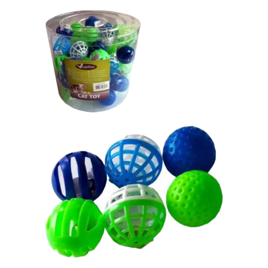 Balles en plastique 4 cm à grelot en tube pour chat
