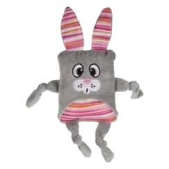 Peluche chien lapin gris sonore, 24,5 cm