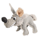 Peluche chien coyote sonore gris, 28 cm
