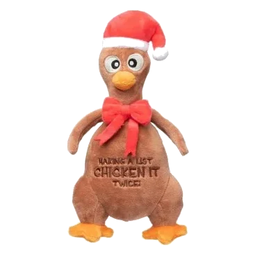 Peluche de Noël pour chien FuzzYard Chicken It Twice Chook