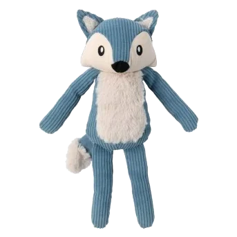 Peluche pour chien en velours côtelé FuzzYard Life renard French Blue