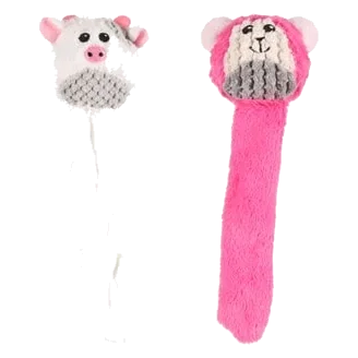 Peluche singe ou vache à queue sans rembourrage Flamingo pour chien