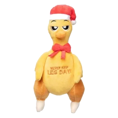 Peluche de Noël pour chien FuzzYard Never Skip Leg Day Chook en forme de poulet rôti