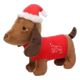 Peluche de Noël chien teckel sonore Flamingo