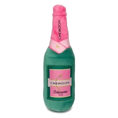 Peluche pour chien FuzzYard Chewdon Rosé en forme de bouteille de vin