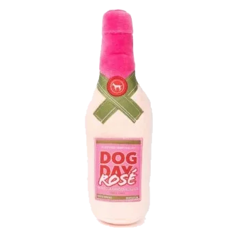 Peluche chien FuzzYard bouteille de vin Dog Day Rosé avec couineur