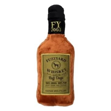 Peluche chien FuzzYard bouteille de whisky avec couineur