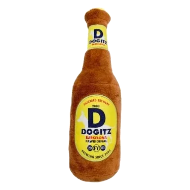 Peluche pour chien FuzzYard Dogitz Beer en forme de bouteille de bière
