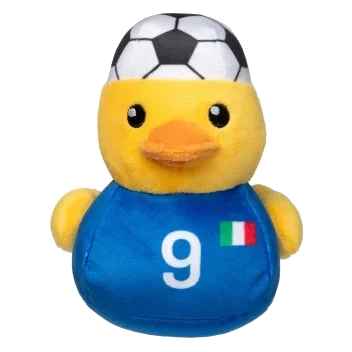 Peluche pour chien FuzzYard Canard footballeur Italie n° 9 avec couineur