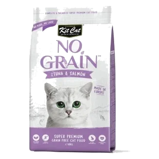 Croquettes pour chat sans céréales Kit Cat No Grain thon et saumon, 10 kg