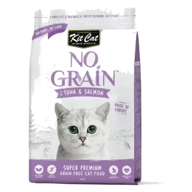 Croquettes pour chat sans céréales Kit Cat No Grain thon et saumon, 1 kg