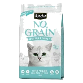 Croquettes pour chat sans céréales Kit Cat No Grain poulet et dinde, 10 kg