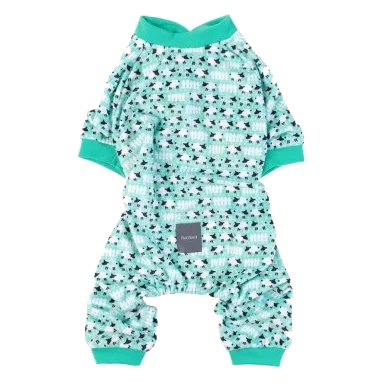 Pyjama pour chien FuzzYard Counting Sheep vert