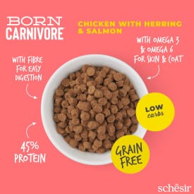 Croquettes chat Schesir Born Carnivore poulet avec hareng et saumon, 1,25 kg – image 3