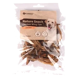 Pointes d'ailes de poulet Flamingo, friandise naturelle pour chien, 100 g